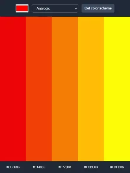 preview of colour scheme app